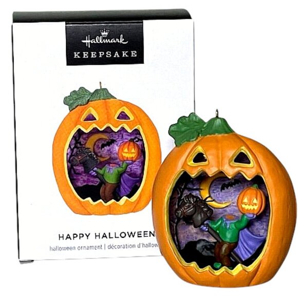 Hallmark 2024 Happy Halloween Headless Horseman Pumpkin 12th in Series Ornament - Picture 11 of 12